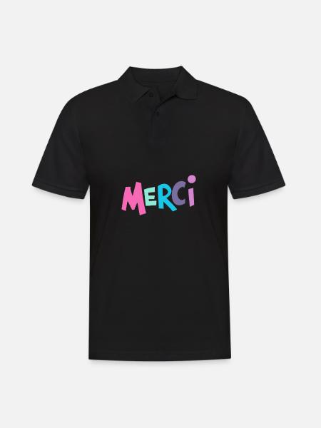 Oui Oui Merci - Männer Poloshirt - Schwarz