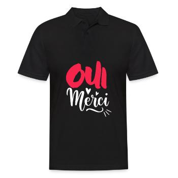 Oui Oui Merci - Männer Poloshirt - Schwarz - Vorne - Kai (181cm)