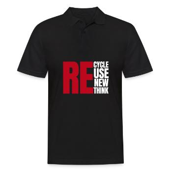 Recycle Reuse Renew Rethink Wind Turbine - Wind - Männer Poloshirt - Schwarz - Vorne - Kai (181cm)
