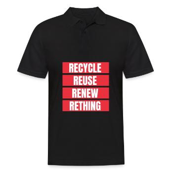 Recycle Réutiliser Renew Rethink Wind Turbine - Wind - Polo Homme - noir - Devant - Kai (181cm)