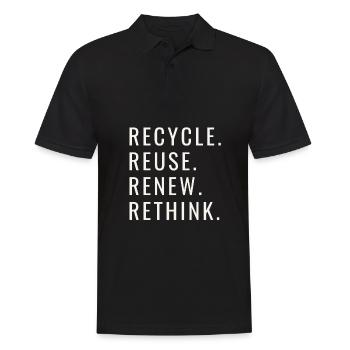 Recycle Reuse Renew Rethink Wind Turbine - Wind - Männer Poloshirt - Schwarz - Vorne - Kai (181cm)