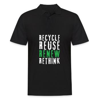 Recycle Reuse Renew Rethink Wind Turbine - Wind - Männer Poloshirt - Schwarz - Vorne - Kai (181cm)