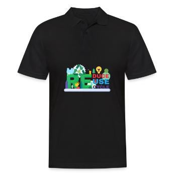 Recycle Réutiliser Renew Rethink Wind Turbine - Wind - Polo Homme - noir - Devant - Kai (181cm)