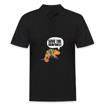 Save The Rainforest - Männer Poloshirt - Schwarz - Vorne - Kai (181cm)