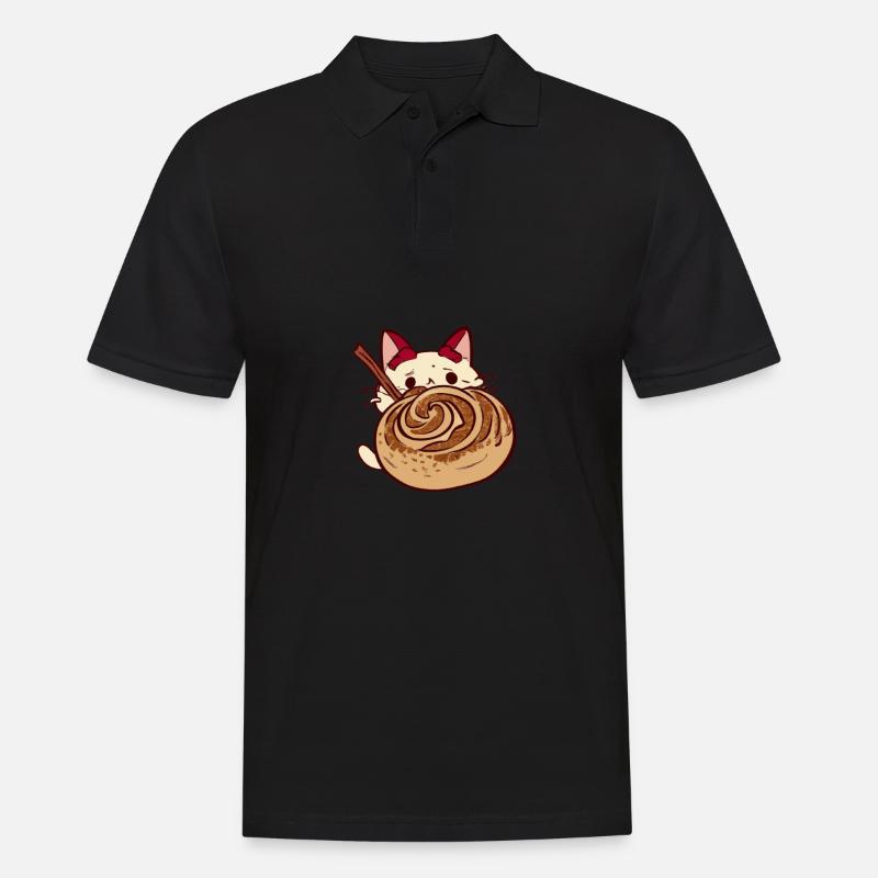 Cinnamon Roll And Cinnamon Buns - Männer Poloshirt - Schwarz
