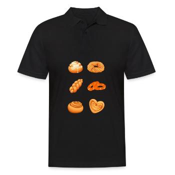 Rouleau à la cannelle et petits pains à la cannelle - Polo Homme - noir - Devant - Kai (181cm)