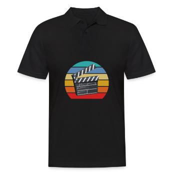 Vintage Film Clapper Director Musical Actor - Men's Polo Shirt - black - Front - Kai (181cm)