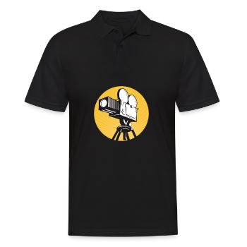 Vintage Film Clapper Director Musical Actor - Men's Polo Shirt - black - Front - Kai (181cm)