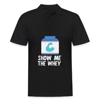 Show The Whey Protein Powder - Männer Poloshirt - Schwarz - Vorne - Kai (181cm)