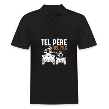 Tel Père Tel Fils Quad Antenne Cubique Moto - Männer Poloshirt - Schwarz - Vorne - Kai (181cm)