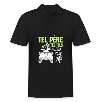 Tel Père Tel Fils Quad Antenne Cubique Moto - Männer Poloshirt - Schwarz - Vorne - Kai (181cm)