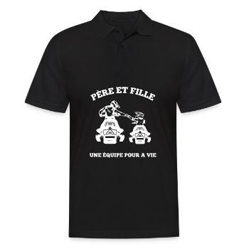Tel Père Tel Fils Motoneige Cross Sport - Männer Poloshirt - Schwarz - Vorne - Kai (181cm)