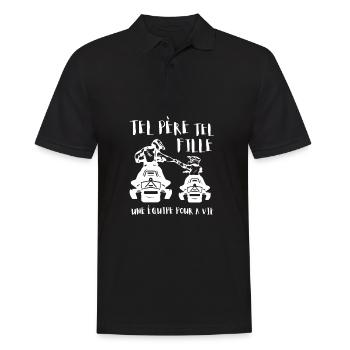 Tel Père Tel Fils Motoneige Cross Sport - Männer Poloshirt - Schwarz - Vorne - Kai (181cm)