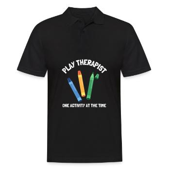 Play Therapist - Recreational Therapy Therapist RT - Männer Poloshirt - Schwarz - Vorne - Kai (181cm)