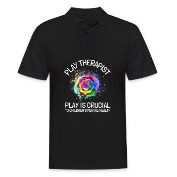 Play Therapist - Recreational Therapy Therapist RT - Männer Poloshirt - Schwarz - Vorne - Kai (181cm)