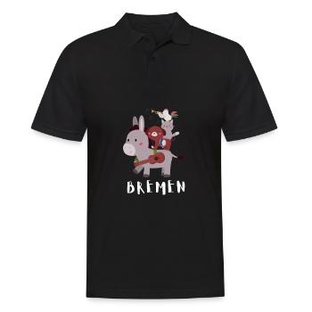 Bremen Town Musicians - Männer Poloshirt - Schwarz - Vorne - Kai (181cm)