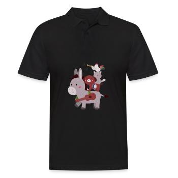 Bremen Town Musicians - Männer Poloshirt - Schwarz - Vorne - Kai (181cm)