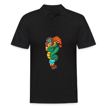 Aztec Calendar - Quetzalcoatl - Männer Poloshirt - Schwarz - Vorne - Kai (181cm)