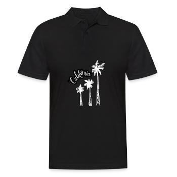 California This Place - Men's Polo Shirt - black - Front - Kai (181cm)