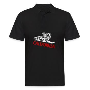 California This Place - Men's Polo Shirt - black - Front - Kai (181cm)