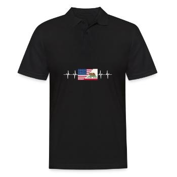 California This Place - Men's Polo Shirt - black - Front - Kai (181cm)