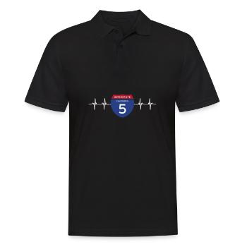 California This Place - Men's Polo Shirt - black - Front - Kai (181cm)