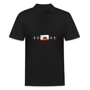 California This Place - Men's Polo Shirt - black - Front - Kai (181cm)