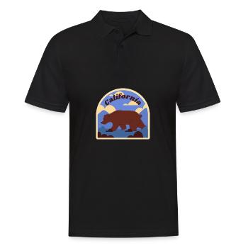 California This Place - Men's Polo Shirt - black - Front - Kai (181cm)