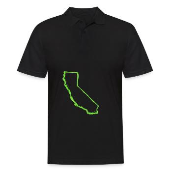 California This Place - Men's Polo Shirt - black - Front - Kai (181cm)