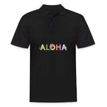 Waikiki Honolulu Island - Männer Poloshirt - Schwarz - Vorne - Kai (181cm)