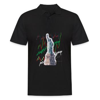 NY Stock Exchange Bull - Männer Poloshirt - Schwarz - Vorne - Kai (181cm)