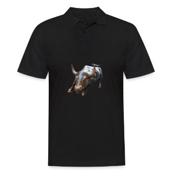 NY Stock Exchange Bull - Männer Poloshirt - Schwarz - Vorne - Kai (181cm)