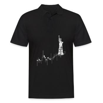 NY Stock Exchange Bull - Männer Poloshirt - Schwarz - Vorne - Kai (181cm)