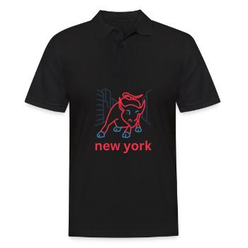 NY Stock Exchange Bull - Männer Poloshirt - Schwarz - Vorne - Kai (181cm)