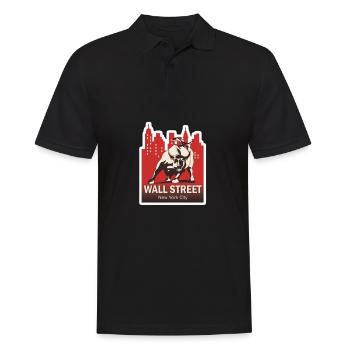 NY Stock Exchange Bull - Männer Poloshirt - Schwarz - Vorne - Kai (181cm)