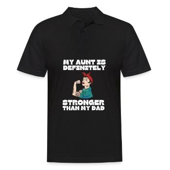 My Aunt Is Definitely Cooler Than My Dad - Men's Polo Shirt - black - Front - Kai (181cm)