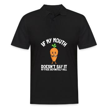 Si ma bouche ne dis-le pas, mon visage le fera certainement: - Polo Homme - noir - Devant - Kai (181cm)