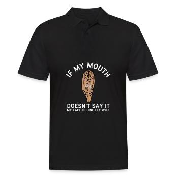 Si ma bouche ne dis-le pas, mon visage le fera certainement: - Polo Homme - noir - Devant - Kai (181cm)