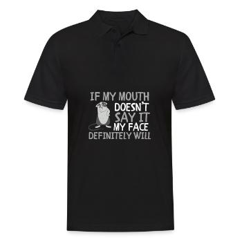 Si ma bouche ne dis-le pas, mon visage le fera certainement: - Polo Homme - noir - Devant - Kai (181cm)