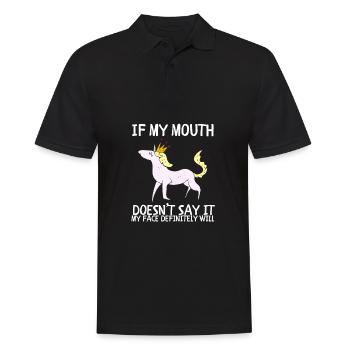 If my mouth doesn't say it, my face definitely will: - Men's Polo Shirt - black - Front - Kai (181cm)