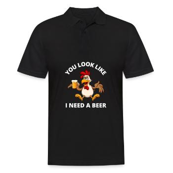 Funny Drinking - You look like I need another beer - Männer Poloshirt - Schwarz - Vorne - Kai (181cm)