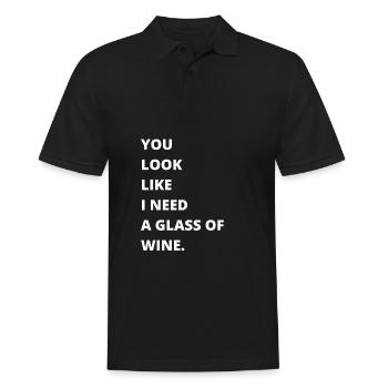 Dégustation de vin - Le vin est ma couleur préférée - Polo Homme - noir - Devant - Kai (181cm)