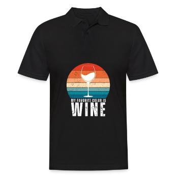 Dégustation de vin - Le vin est ma couleur préférée - Polo Homme - noir - Devant - Kai (181cm)