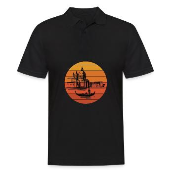 Venice Gondola Italy Venezia - Männer Poloshirt - Schwarz - Vorne - Kai (181cm)