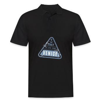 Venice Gondola Italy Venezia - Männer Poloshirt - Schwarz - Vorne - Kai (181cm)