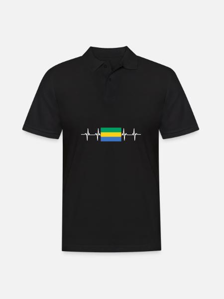 African Flag - Gabon - Men's Polo Shirt - black