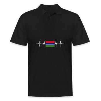Drapeau africain - Gambie - Polo Homme - noir - Devant - Kai (181cm)
