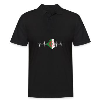African Flag - Algeria - Männer Poloshirt - Schwarz - Vorne - Kai (181cm)