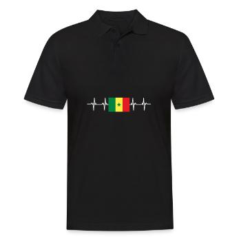 African Flag - Senegal - Männer Poloshirt - Schwarz - Vorne - Kai (181cm)
