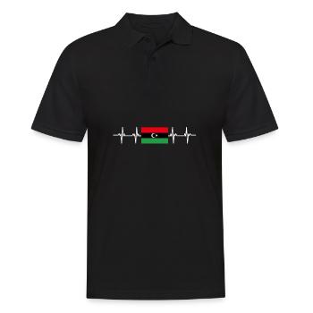 African Flag - Libya - Männer Poloshirt - Schwarz - Vorne - Kai (181cm)